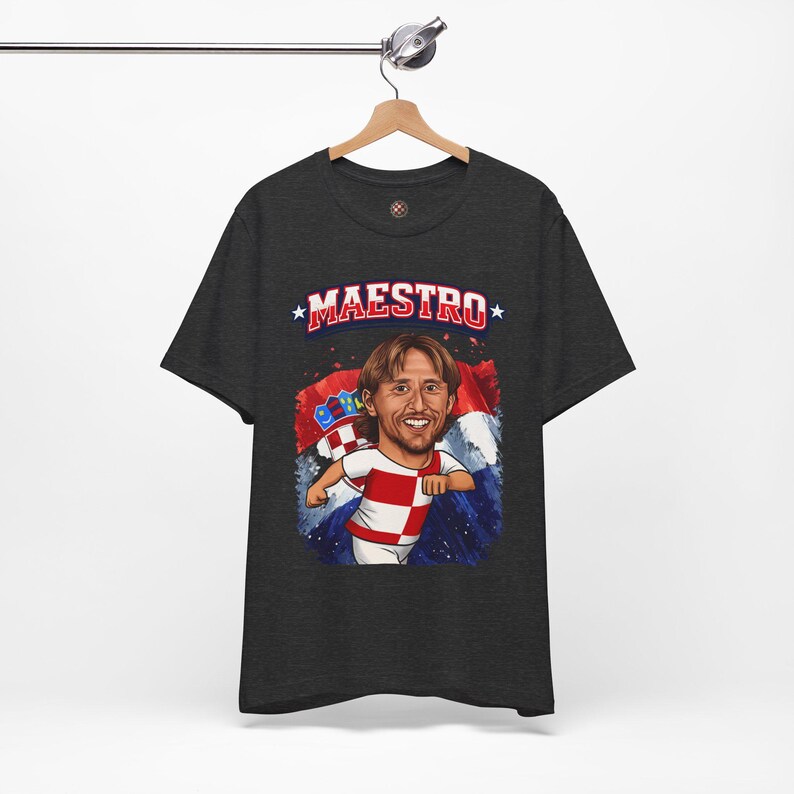 Maestro Croatia T-Shirt, Checkered Football Fan Shirt, Croatian Soccer Graphic Tee image 11