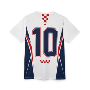 Croatia Football Shirt, Hrvatska Checkerboard Soccer Tee, Croatian Fan Jersey Style T-Shirt image 5