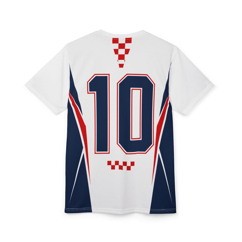 Croatia Football Shirt, Hrvatska Checkerboard Soccer Tee, Croatian Fan Jersey Style T-Shirt image 5