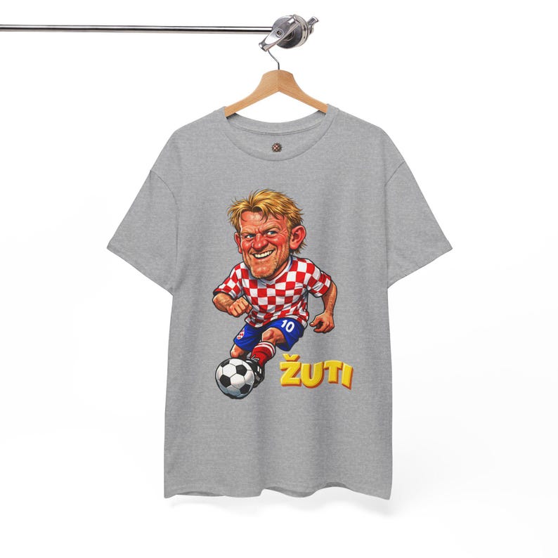 Croatian Football Legend Prosinecki Graphic Tee, Retro Soccer Caricature Shirt image 16