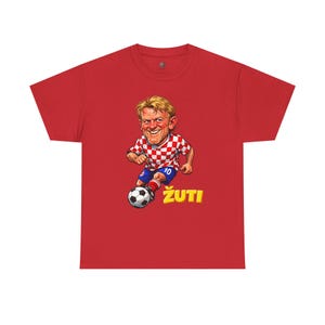 Croatian Football Legend Prosinecki Graphic Tee, Retro Soccer Caricature Shirt image 3