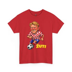 Croatian Football Legend Prosinecki Graphic Tee, Retro Soccer Caricature Shirt image 9