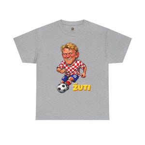 Croatian Football Legend Prosinecki Graphic Tee, Retro Soccer Caricature Shirt image 1