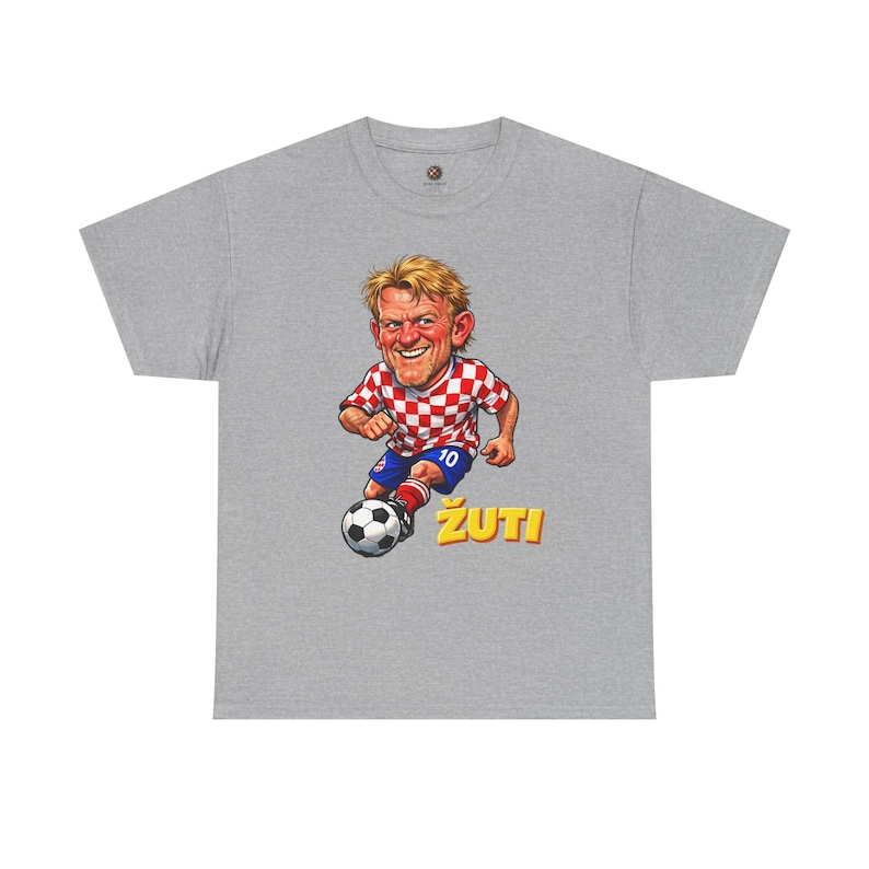 Croatian Football Legend Prosinecki Graphic Tee, Retro Soccer Caricature Shirt image 1