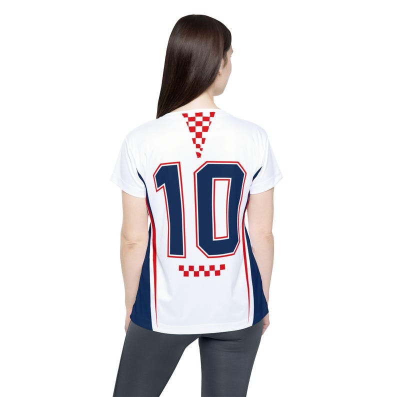 Croatia Football Shirt, Hrvatska Checkerboard Soccer Tee, Croatian Fan Jersey Style T-Shirt image 4
