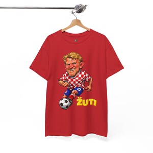 Croatian Football Legend Prosinecki Graphic Tee, Retro Soccer Caricature Shirt image 18