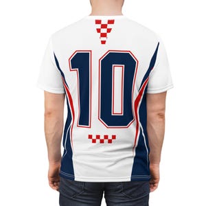 Croatia Football Shirt, Hrvatska Checkerboard Soccer Tee, Croatian Fan Jersey Style T-Shirt image 8