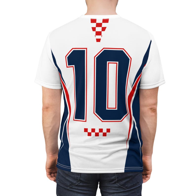 Croatia Football Shirt, Hrvatska Checkerboard Soccer Tee, Croatian Fan Jersey Style T-Shirt image 8