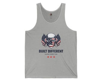 Koszulka bez rękawów USA Skull Biker, patriotyczna koszulka sportowa