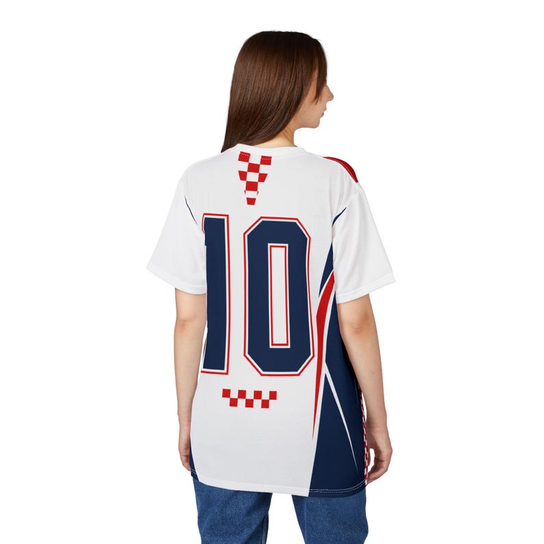 Croatia Football Shirt, Hrvatska Checkerboard Soccer Tee, Croatian Fan Jersey Style T-Shirt image 10