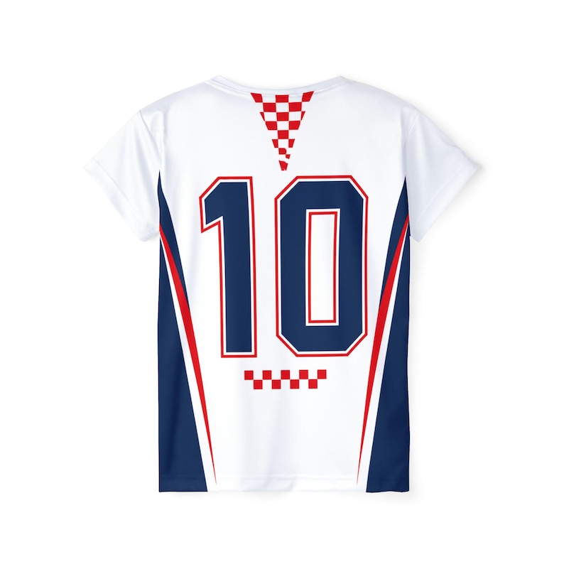 Croatia Football Shirt, Hrvatska Checkerboard Soccer Tee, Croatian Fan Jersey Style T-Shirt image 3