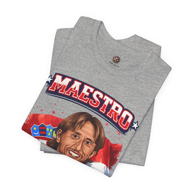 Maestro Croatia T-Shirt, Checkered Football Fan Shirt, Croatian Soccer Graphic Tee image 4