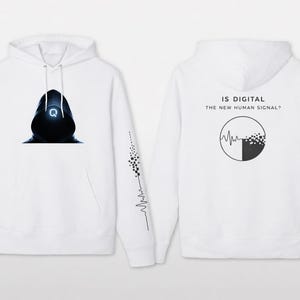 Tech Philosophy Hoodie, Minimalistisk AI Streetwear, Ekologisk Bomullströja