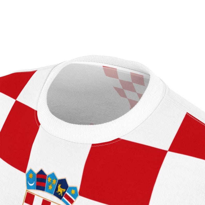 Croatia Football Shirt, Hrvatska Checkerboard Soccer Tee, Croatian Fan Jersey Style T-Shirt image 15