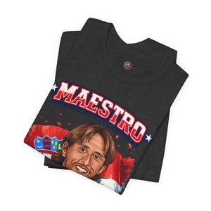 Maestro Croatia T-Shirt, Checkered Football Fan Shirt, Croatian Soccer Graphic Tee image 5