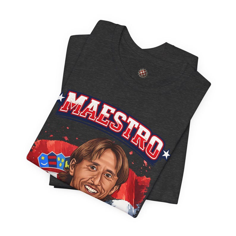 Maestro Croatia T-Shirt, Checkered Football Fan Shirt, Croatian Soccer Graphic Tee image 5
