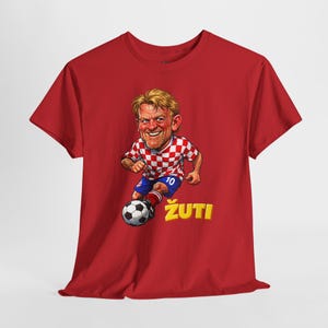 Croatian Football Legend Prosinecki Graphic Tee, Retro Soccer Caricature Shirt image 15