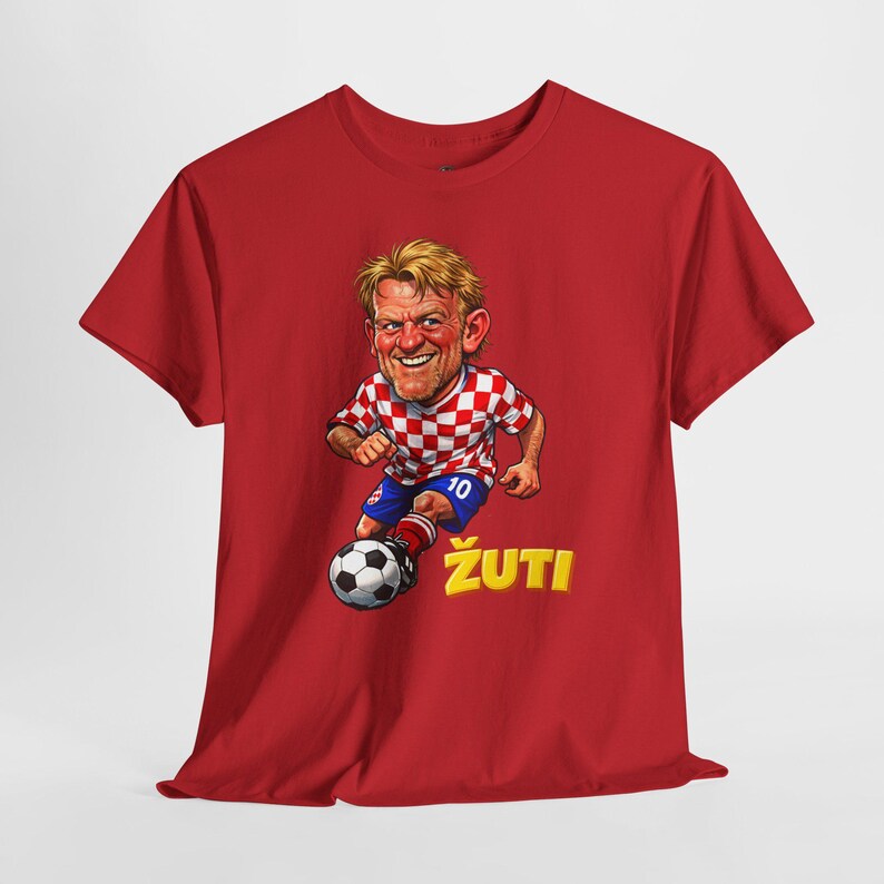 Croatian Football Legend Prosinecki Graphic Tee, Retro Soccer Caricature Shirt image 15