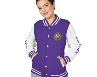 Kurtka unisex Varsity, mieszanka bawełny o dużej gramaturze, emblemat zwycięstwa