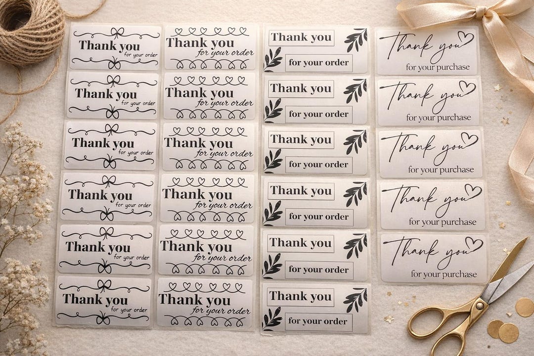 Thank You for Your Order/purchase Labels for Businesses - Etsy