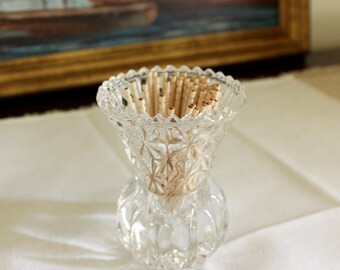 Vintage Pressed Glass Match Holders Toothpick Holders Tabletop Decor