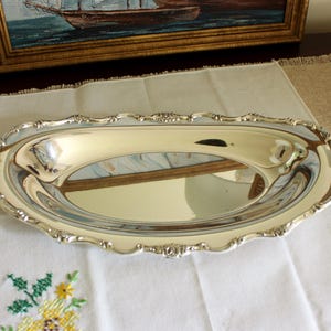 Vintage Silverplate Bread Tray Ornate Floral Border Wedding Table Decor