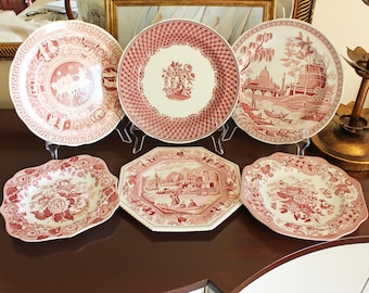 Spode Georgian Pink Archive Dinner Plates Set of 6 - Etsy