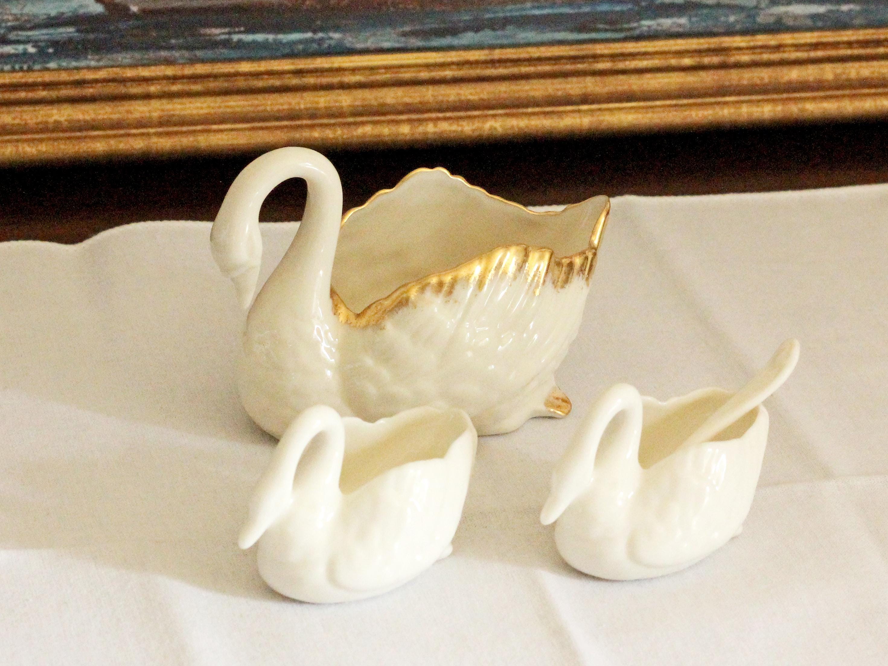 Vintage Porcelain Swan - Etsy