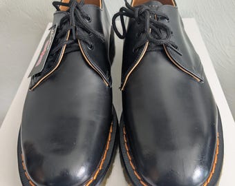 Vintage Hawkins Black 3 eyelet 1461 style shoes UK 6 1/2 ????