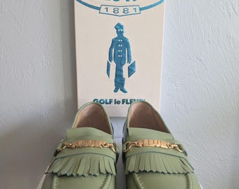 Solovair " Golf le Fleur " Tassel Loafers Green Size UK 9 ( US 10 M / US 11 W )