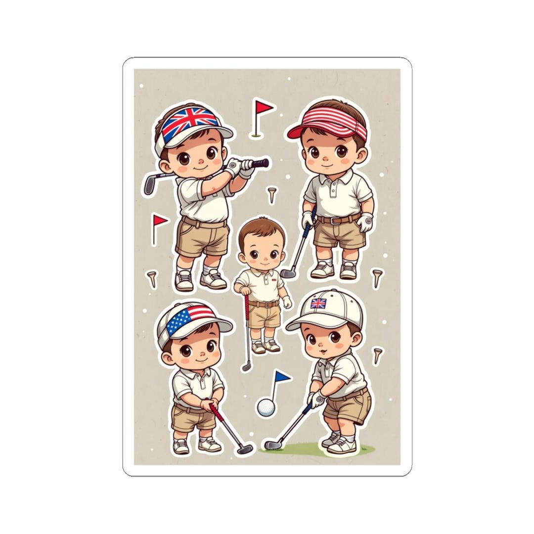 Chibi Golf Stickers | Vintage-style Golfer Decals - Etsy