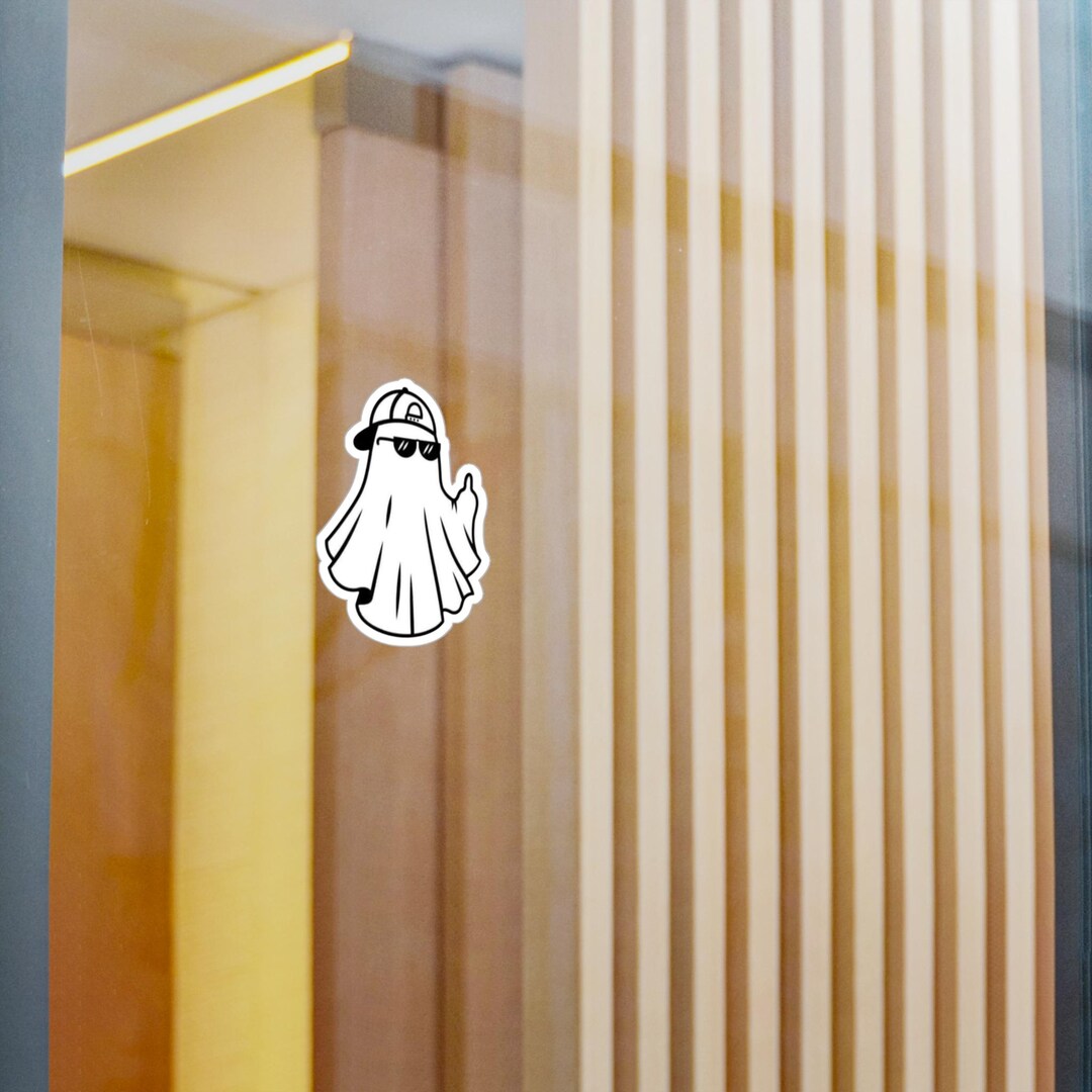 Shadow Ghost Sticker Ghost Sticker With Sunglasses and Cap | Halloween Vinyl Decal - Etsy