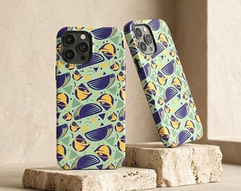 Funda para teléfono con diseño de taco, resistente, brillante, con gráficos retro y estampado de comida rápida. Protector de teléfono con estética abstracta. Regalo ideal para amigos amantes de la comida.