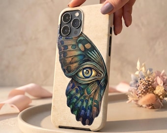 Funda para teléfono resistente con diseño de mariposa vintage, estilo bohemio brillante, funda protectora ecléctica con temática de brujas, idea de regalo original.