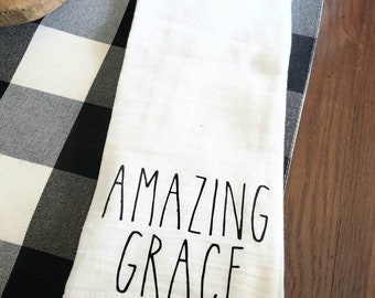 Tea Towel Amazing Grace Towel Christian Dish Towel Christian gift for her Tea Towel Gift