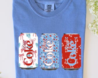 Diet Coke DTF TRANSFER | soda red white and blue dtf Ready To Press | Direct To Film