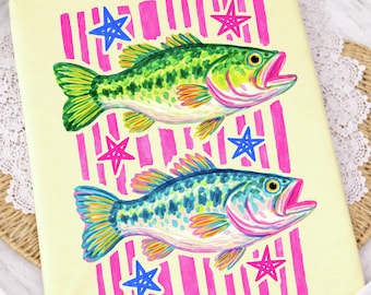 Preppy Fish Dtf Transfers, Ready to Press, Spring, Summer Direct to Film