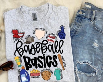 Baseball Basics Dtf Transfers, Ready to Press, Heart Direct to Film, Game Day