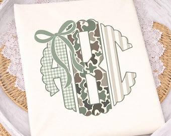 Camo Monogram Dtf Transfers, Ready to Press, Add Your Name Direct to Film, Toddler Boy