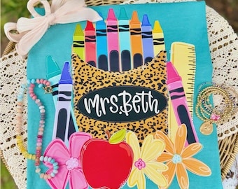 Personalized Back To School Pencil  DTF Transfer, Ready to press, Teacher Tshirt transfers