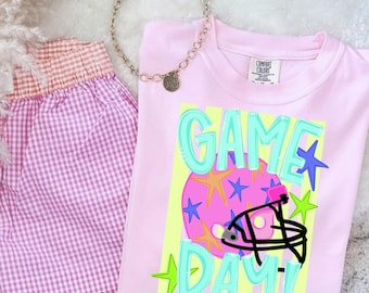 Game Day Dtf Transfer, Ready to Press, Preppy Football Direct to Film