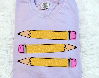 Teacher Pencils Dtf Transfers, Ready to press, Tshirt Transfers