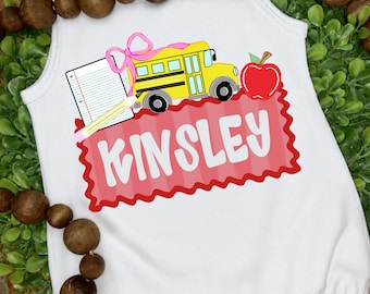 Back To School Personalized Girl Name  Dtf Transfers, Ready to Press, Add Your Name Direct to Film