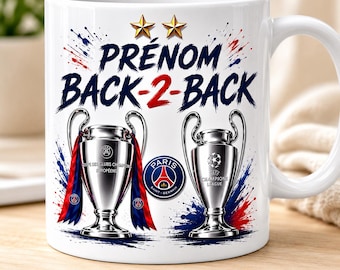 Personalized Paris Saint-Germain Mug | PSG Football Fan Gift | Name and Number of Your Choice | Ultra-Fast Shipping 24/48h