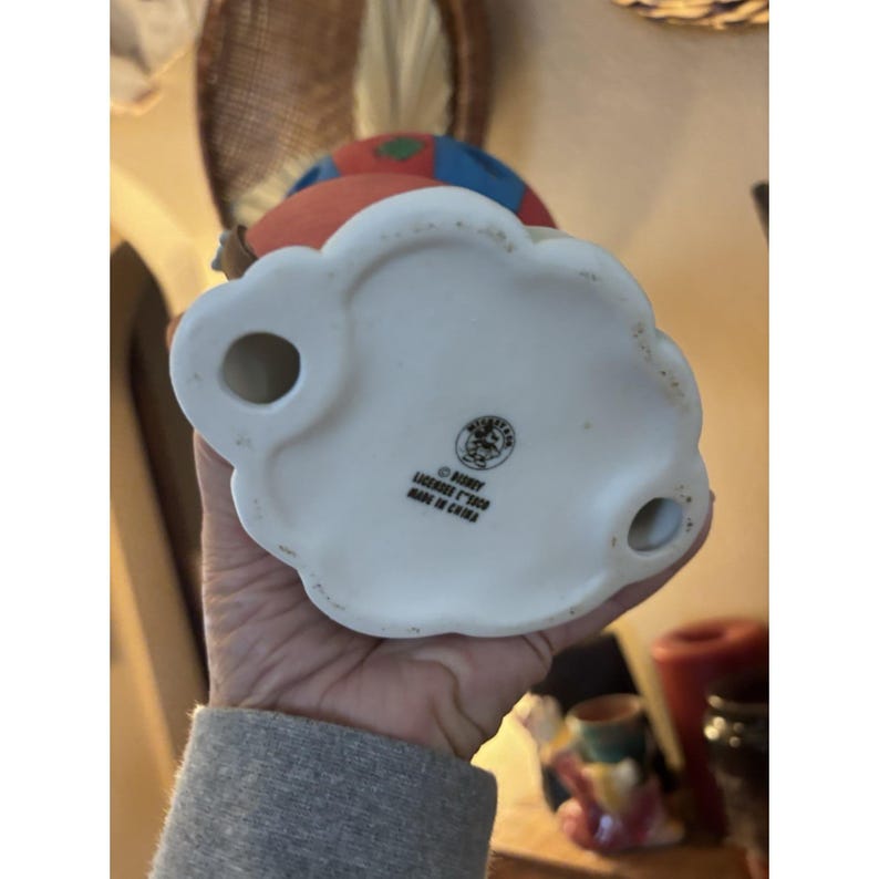 Enesco Disney sällsynt dekor Musse Pigg luftballong Kalle Långben Keramiklampa bild 3