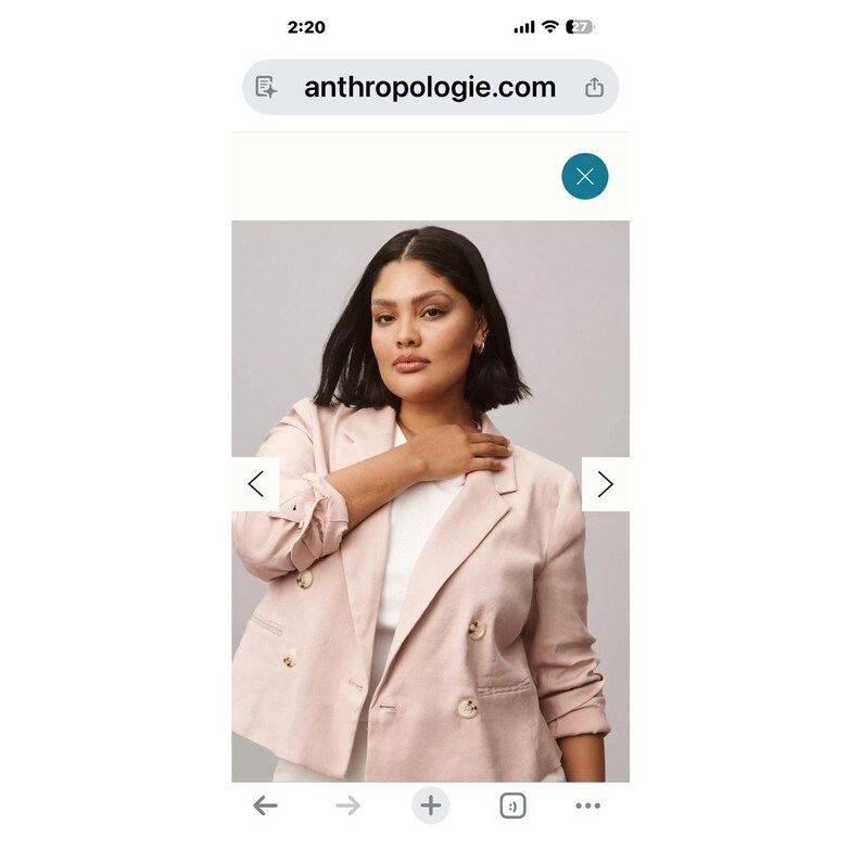 Giacca blazer da donna in lino Maeve di Anthropologie, rosa, taglia L. immagine 4