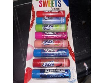 Dulces de Hershey: 8 bálsamos labiales, Twizzlers, Jolly Rancher, Bubble Yum, Ice Breakers