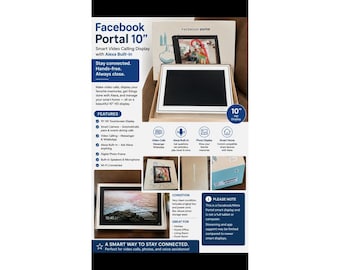 Facebook Portal Go Video inteligente portátil Pantalla táctil de 10" Nueva Alexa Zoom