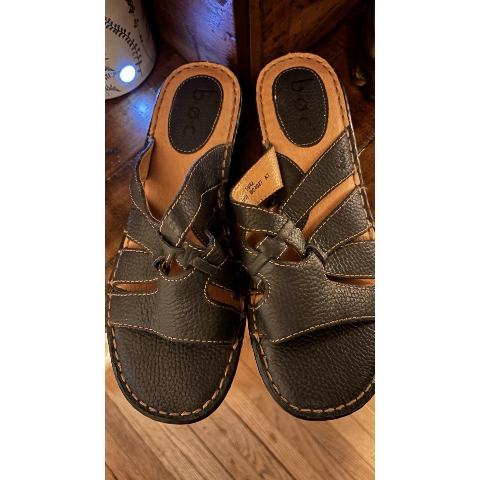 Born Leather Slide Sandals Brown Buckle Strap Hand Crafted Mens 10 EU 42 W6032 Leather Born Sandals - Etsy main image 2