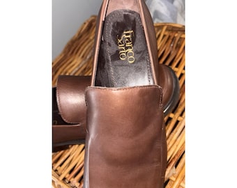 Mocasines Franco Sarto Bocca para mujer, de piel marrón, sin cordones, talla 8, nuevos sin etiquetas.